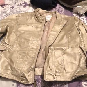 Gold leather jacket 😇